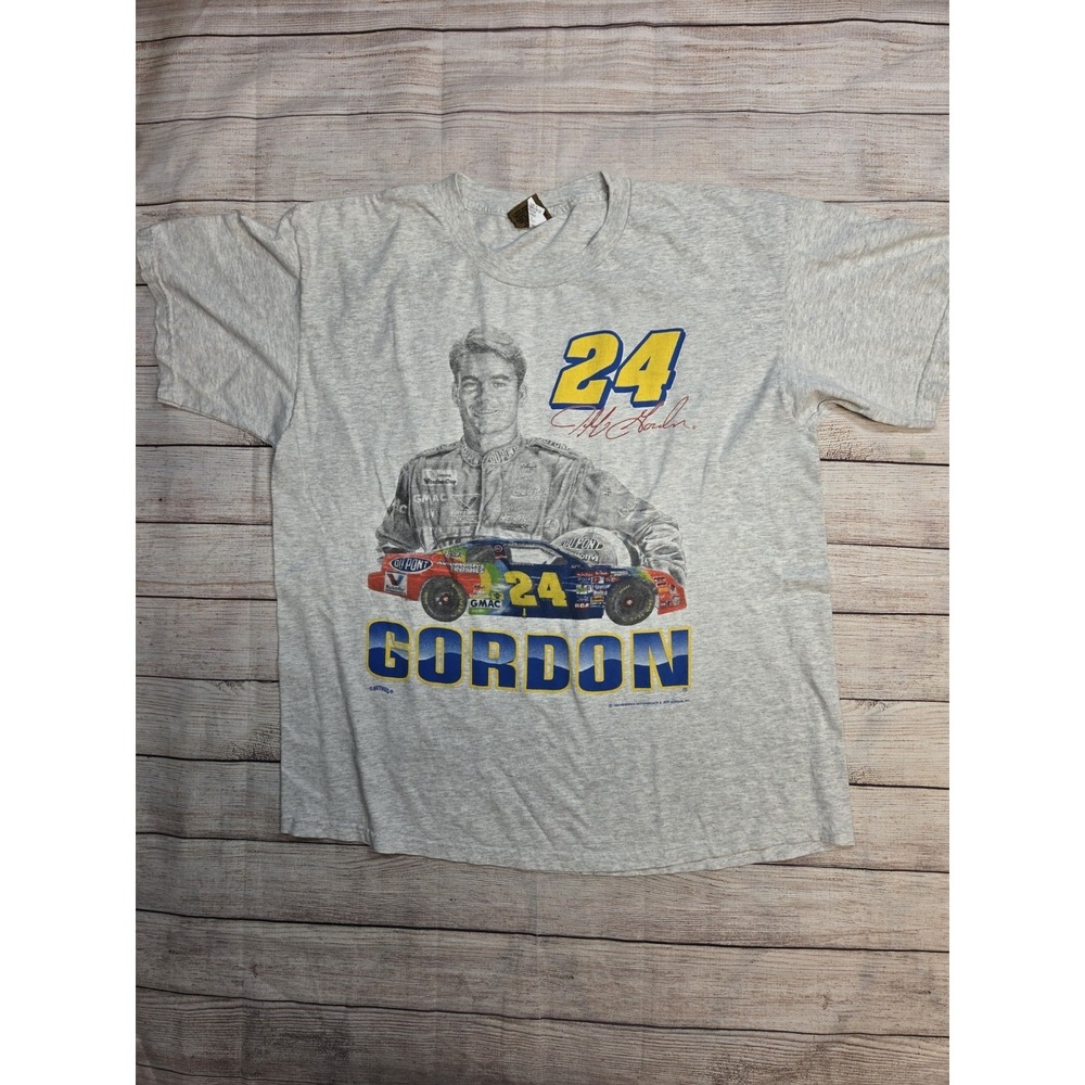 Vintage‎ Jeff Gordon 1995 #24 Dupont Signature Nascar Nutmeg T-Shirt Size XL